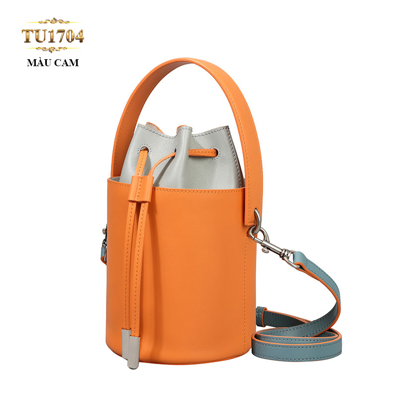 Túi bucket dáng hộp màu cam thời trang TU1704
