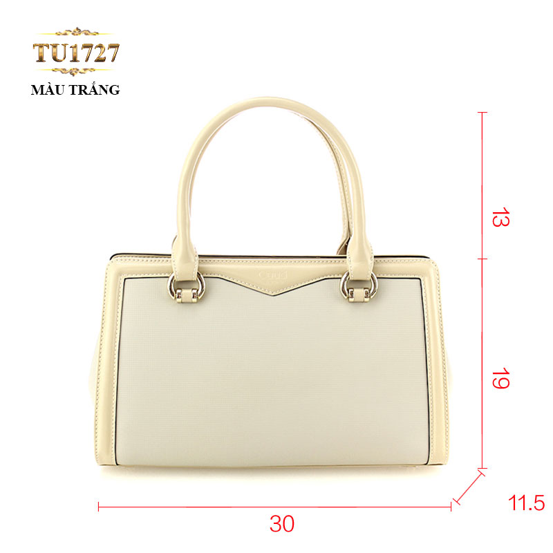 Túi xách trắng cao cấp viền kem thời trang TU1727 (Zise nhỏ)